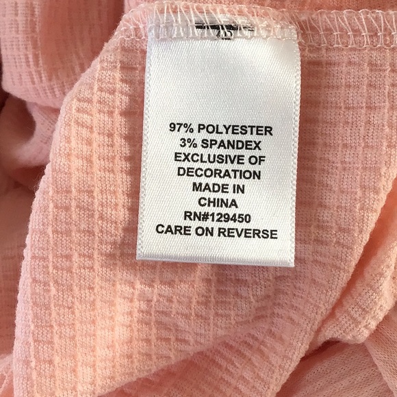 ELLE SPRING PINK top w/floral lace collar and front side tie details, XL. - Picture 8 of 8